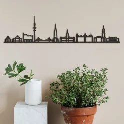 City Shapes Wandbilder & Wanddekoration<Skyline »Hamburg« aus Holz