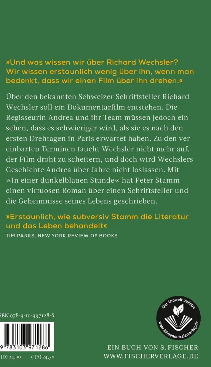 ZEIT Buchhandlung Romane<Stamm, Peter: In einer dunkelblauen Stunde
