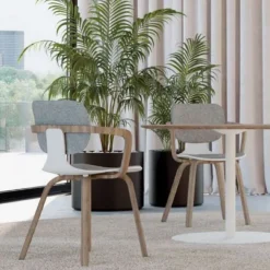 Klöber Stühle & Sessel<Stuhl »com 66« Weiß, aus Formvlies und Eiche