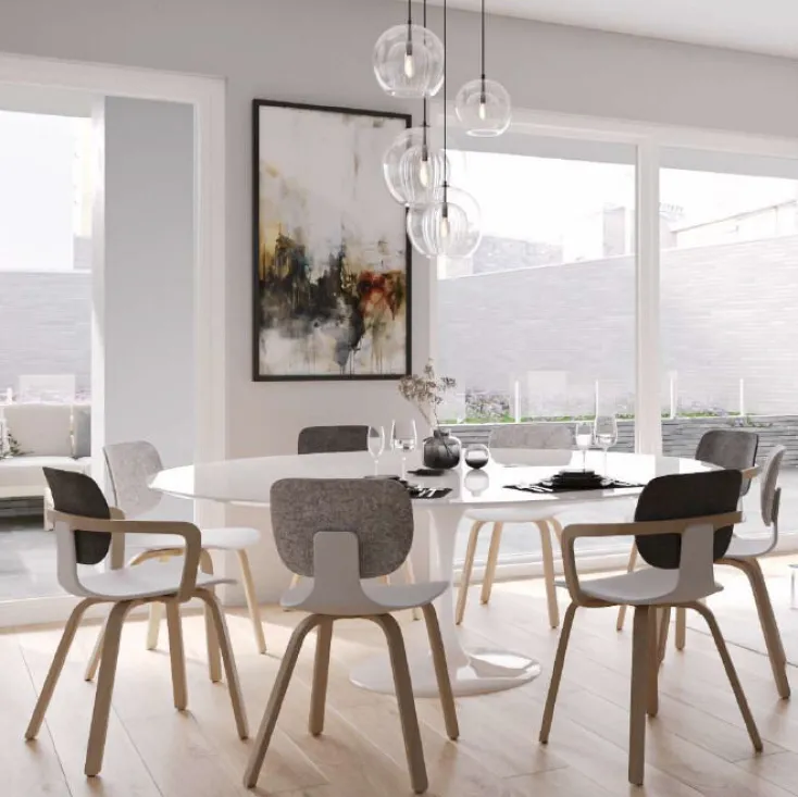 Klöber Stühle & Sessel<Stuhl »com 66« Weiß, aus Formvlies und Eiche