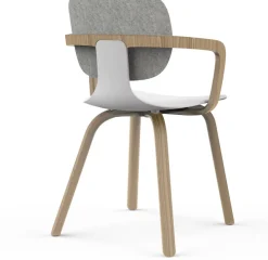 Klöber Stühle & Sessel<Stuhl »com 66« Weiß, aus Formvlies und Eiche