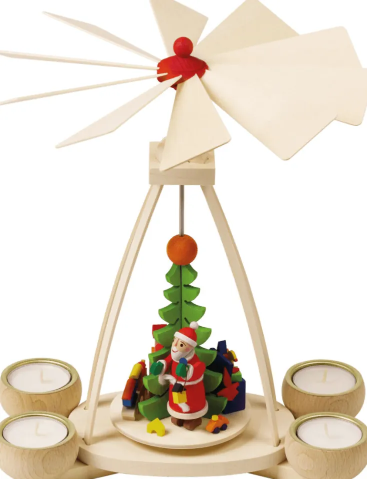 Graupner Holzminiaturen Kerzen & Raumdüfte<Teelichtpyramide »Weihnachtsmann«