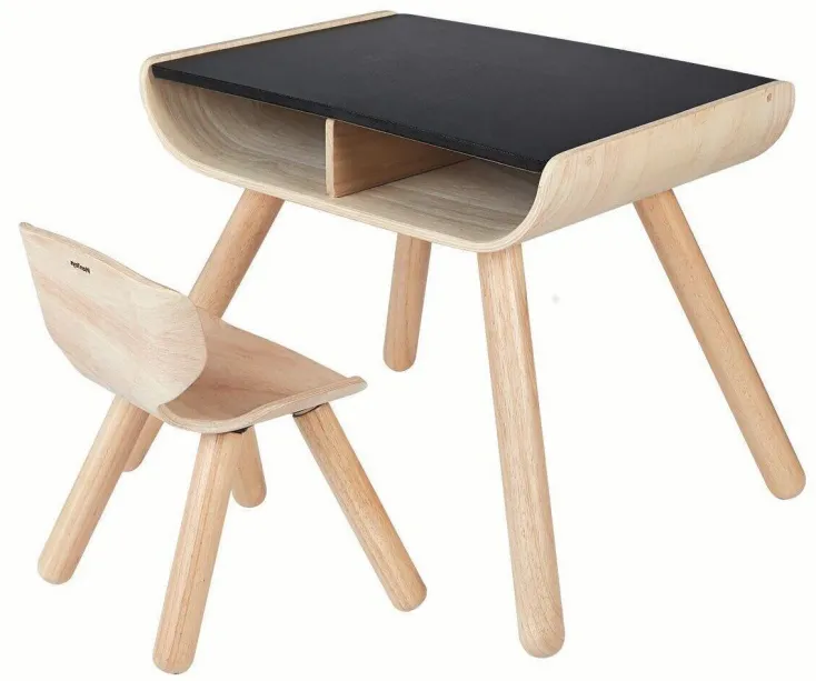 Kinder Plan Toys Möbel<Tisch mit Stuhl schwarz