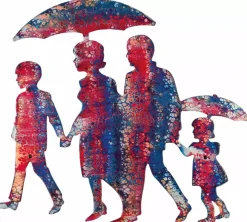 Ars mundi Alle Werke|Alle Skulpturen<Wandskulptur »Walking in the Rain«