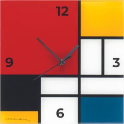 Ars mundi Wand- & Tischuhren<Wanduhr nach Mondrian »Komposition in Rot, Blau, Gelb und Schwarz«
