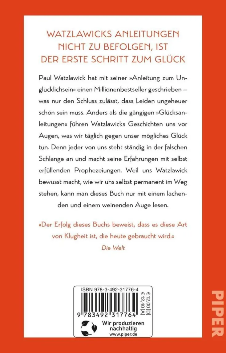 ZEIT Buchhandlung Sachbücher<Watzlawick, P: Anleitung zum Unglücklichsein
