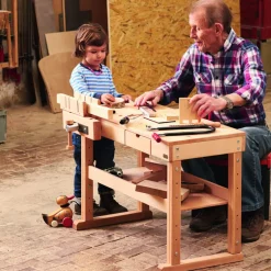 Kinder GOKI Bastel-sets|Weihnachtsgeschenke<Werkbank aus geöltem massivem Buchenholz