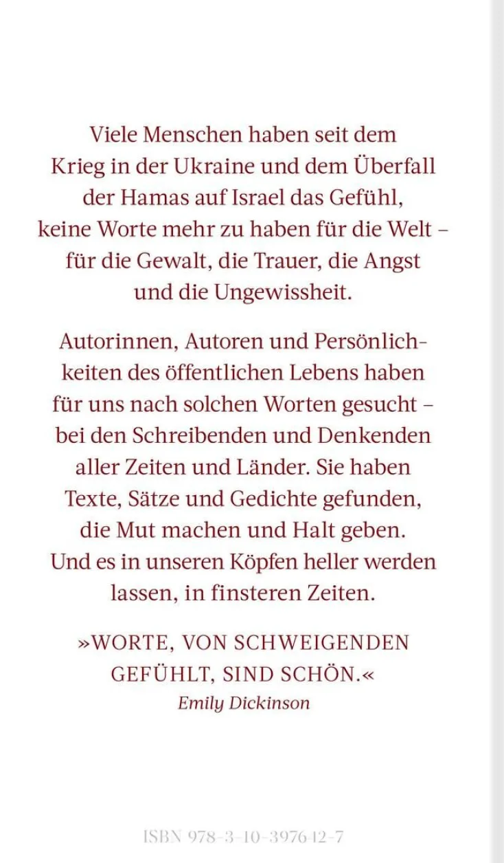 ZEIT Buchhandlung Sachbücher<Worte in finsteren Zeiten