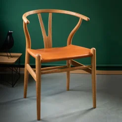 Carl Hansen Sondereditionen|Stühle & Sessel<ZEIT Sonderedition »CH24«, Wishbone Chair aus Eiche und Leder